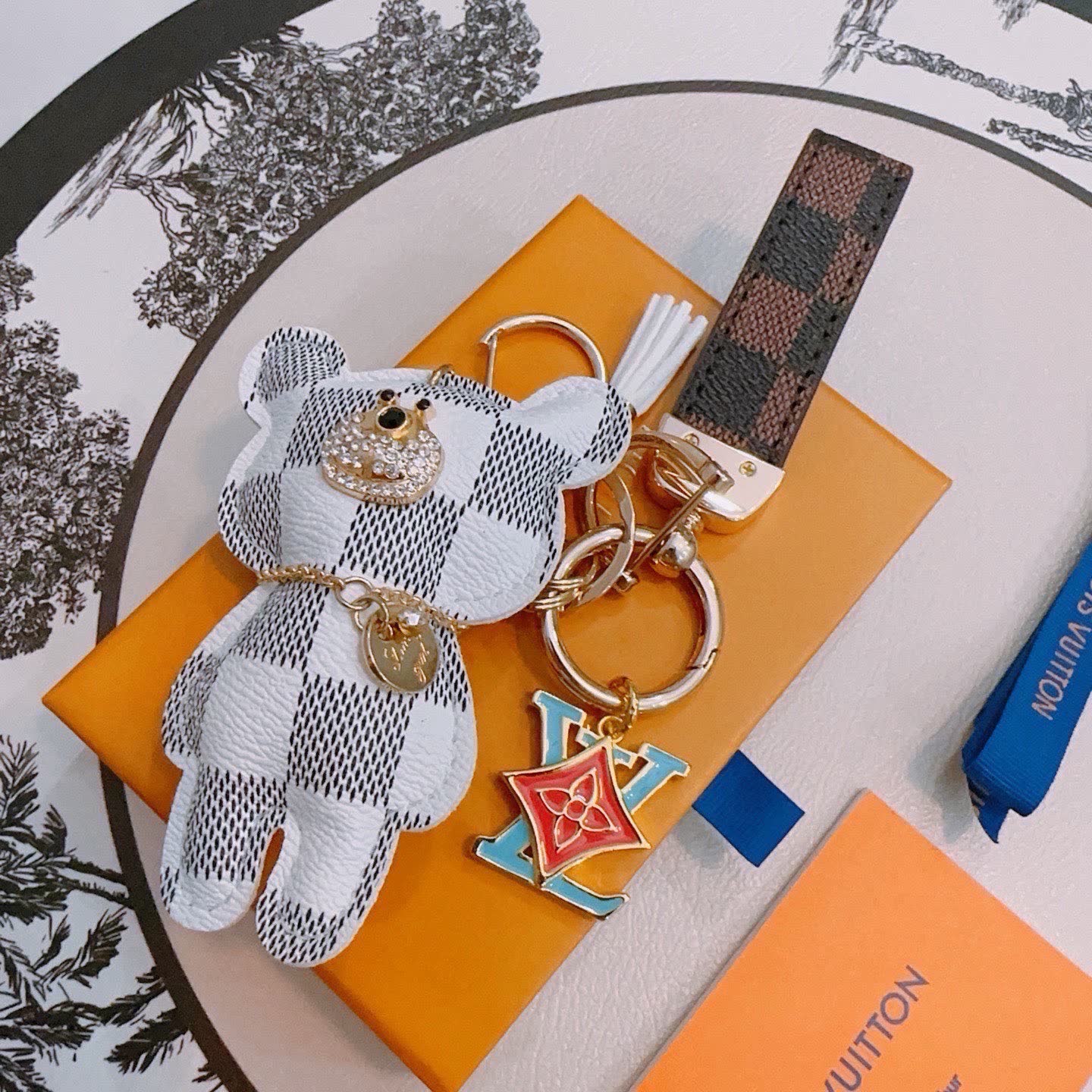 Louis Vuitton Keychain with Bear Charm